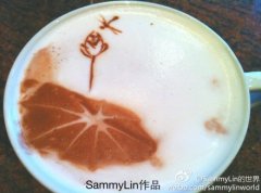 SammyLin拉花作品：你若盛开／清风自来